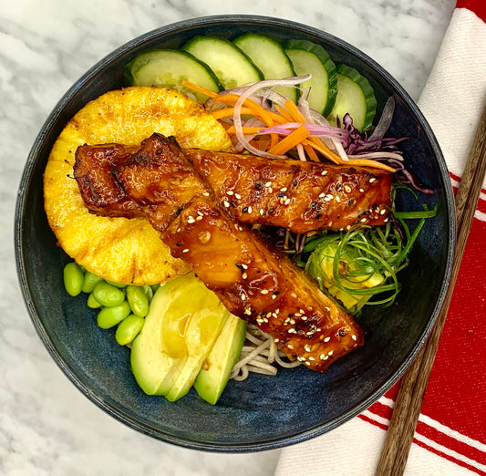 Korean BBQ Grilled Salmon Bowl